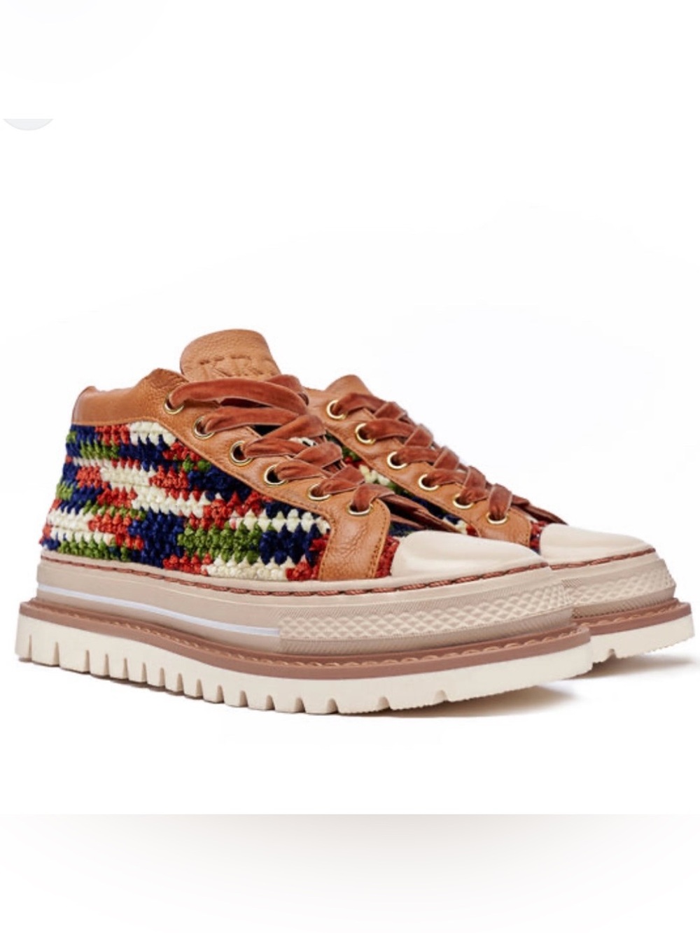 Krojay High-Top Crochet Platform Sneakers